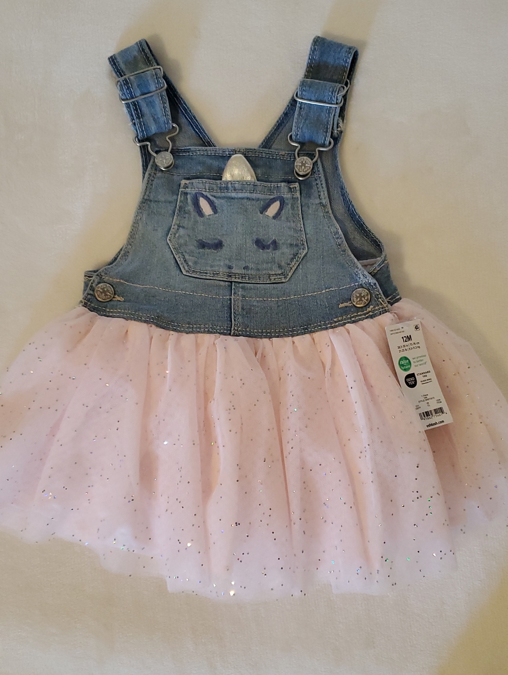 OshKosh B'gosh Pink Tulle Denim Overall Dress for Kids